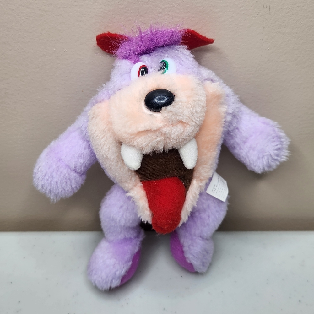 Vintage 1990 Tiny Toons Baby Taz Plush 8" Purple Ace Novelty Warner Bros